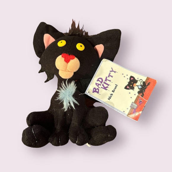 NWT Bad Kitty By Nick Bruel Small Black Cat Plush MerryMakers Inc 2005, 2007 - Picture 1 of 7